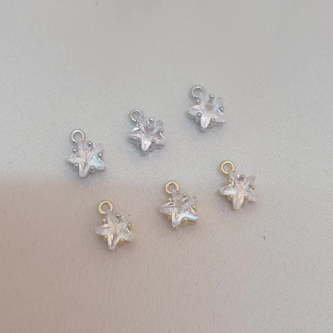 20pcs Exquisite Luxurious Star Pendants with Connecting Rings